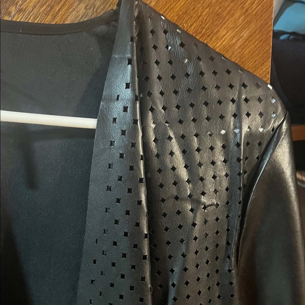 Chico's Black Perforated Drape Jacket - image 6